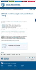 CISA alerta: quatro vulnerabilidades adicionadas ao KEV Catalog