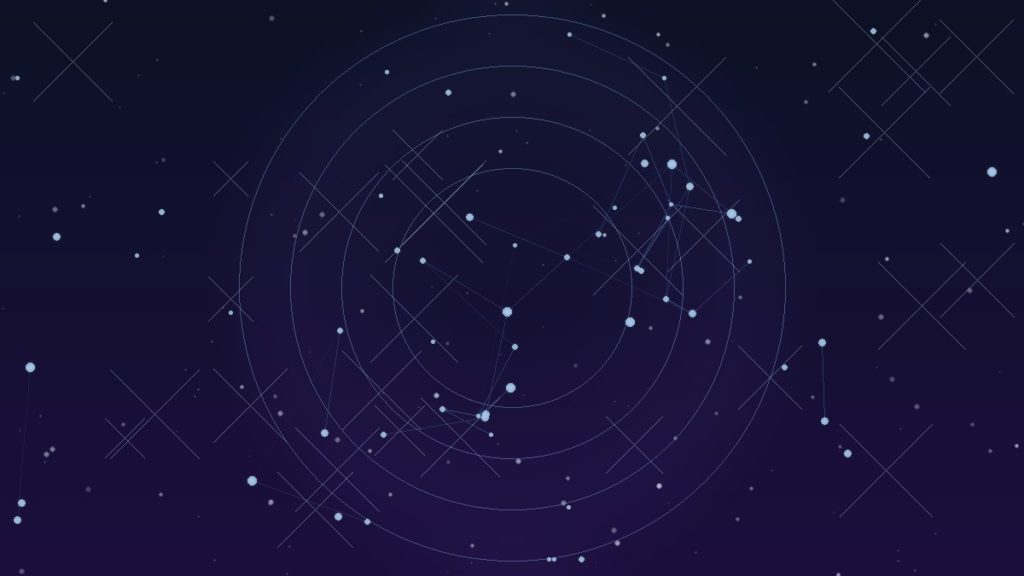 Ilustração de rede neural e órbitas concêntricas em azul e roxo representando um agente cientista de IA operando um sincrotron