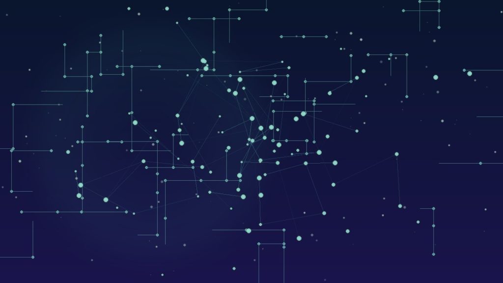 Ilustração de rede neural em verde-azulado sobreposta a circuitos representando ferramentas de programação com IA