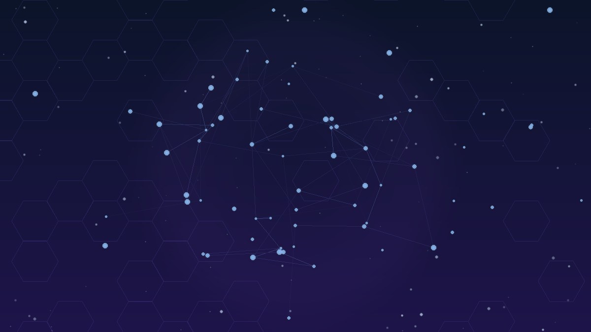 Ilustração abstrata em tons de azul e roxo representando avaliação de segurança de IA — rede neural com nós conectados